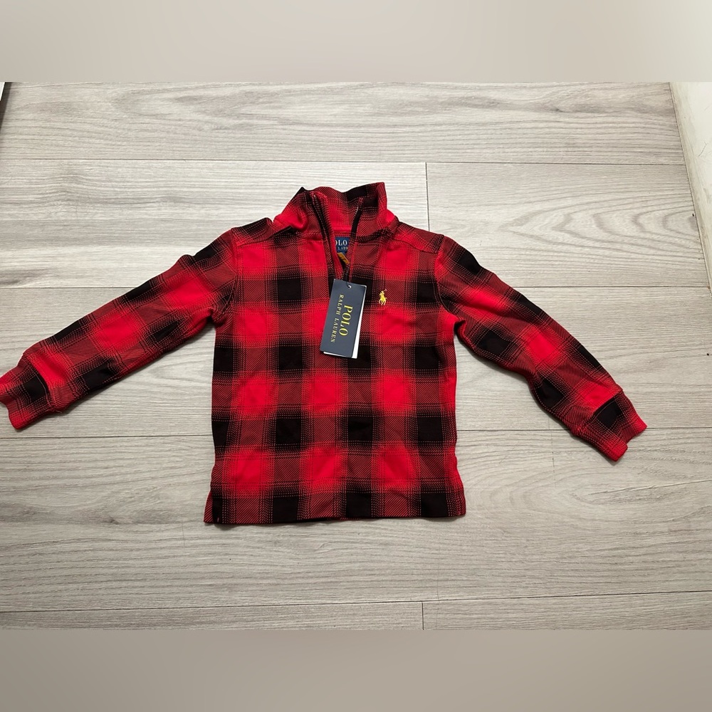 Polo Ralph Lauren Toddler Red Plaid Sweater - NWT